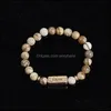 Beaded, Strands Jewelry Hammered Bar Engraved "Faith" Bracelets Inspirational Handmade Beaded Gemstone White Marble Unisex Stretch Bracelet