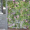 2Pcs 2.3M Morning Glory Hanging Plants Silk Garland Fake Green Plant Home Garden Wall Fence Stairway Outdoor Decor Decorative Flowers & Wrea