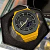 GA-2100 Sports Quartz Digital Watch Men's Watch LED Cold Light Dual Display World Time Full Function Waterproof PU All Hands Can Operate