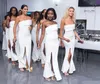 2021 witte zeemeermin bruidsmeisje jurken strapless zij split vloer lengte eenvoudige tuin strand land bruiloft gasten jurid maid of honour jurk