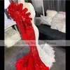 VERALOVE Lange Mouwen Pailletten Prom Dress Mermaid Wit en Rood 2021 Afrikaanse Formele Party Gown robes de soiree