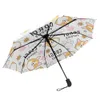 Персонализированный автоматический дождь женщины три складные зонтики ветрозащитный пользовательский дизайн зонтик женский водонепроницаемый PARASOL 210320