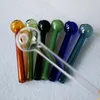 Colored Glass Pipe 4 Inch Pyrex Oil Burner Small Spoon Hand Pipes Tobacco Smoking Accessories Colorful Mini Bubbler