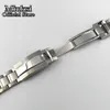 20mm 316L solid stainless steel watch band folding buckle mens strap