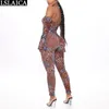 Women Jumpsuit Butterfly Leopard Print Skinny Long Sleeve Bodysuit Fashion Off Shoulder Rompers Sexy Club Autumn Body Mujer 210520