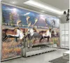 Custom photo wallpapers 3d murals wallpaper Modern hand-painted retro oil painting forest deer background wall decorative