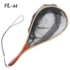 Fishing Accessories Landing Net Mesh Trout Catch Wooden Frame Handle Portable ZJ55