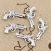 100PCS Pistol Gun Charms 22x12mm för att göra antika hängen, vintage tibetansk silverfärg, DIY Craft Smycken