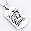 Earrings & Necklace 2021 Square Letter Keychain Living On Lake Time Stainless Steel Jewelry Accept Drop YP6123