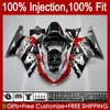 Injektionsform för Suzuki GSXR750 K1 GSXR 600 750 CC 2001 2002 2003 Bodys 37NO.5 GSXR600 GSXR-750 GSXR-600 01-03 600CC 750CC GSX-R750 01 02 03 OEM Fairing Silvery Red Red