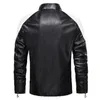 Klassische Männer Slim Fit Retro Motorrad Jacke Herren Mode Stehkragen Qualität Bomber Leder Jacke Mantel Pu Biker Outwear ma