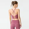 Yoga outfit nakenhet borstad ren färg netto röd sport skönhet tillbaka tunna bälte slitage väst, fitness sling kvinnor med bröstkorg 2021