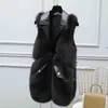 Gilet di pelliccia senza maniche elegante da donna di alta qualità Moda caldo Gilet impiombato retrò Gilet monopetto Cappotto Streetwear 211220