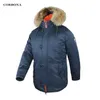 CORBONA N3B Tipo Inverno Parka Cappotto da uomo Cappotto lungo oversize in vera pelliccia Cappuccio militare Esercito maschile Giacche imbottite in pile Panni di marca 211124