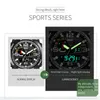 Smael 브랜드 남성 스포츠 시계 듀얼 디스플레이 아날로그 디지털 LED 전자 석영 손목 시계 방수 수영 군사 손목 시계