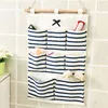 Storage Bags Creative Wall Hanging Bag Multi Pockets Debris For Bedroom Bathroom Cotton Linen Fabric Organizers