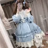 Kawaii lolita estilo vestido mulheres lace empregada traje vestidos fofo traje japonês doce festa gótico robe renascimento vestidos