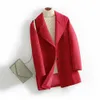 Fashion Spring Woolen Coat Women Lapel Jacket Short Tops Selling in Europe and America 210930