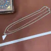 Luxe Designer Ketting Aantrekkelijke mannen vrouwen dubbele ketting Roestvrij staal niet allergisch Gepersonaliseerde paar ketting vrouwen Omgekeerde driehoek Hanger Kettingen