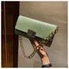 Cross Body Baguette Underarm Bag Female 2021 Fashion Crocodile Alligator Pattern Gold Chain Women Shoulder Small Purses And Handbags