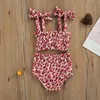 0-24m Sommarfödd Spädbarn Baby Girl Leopard Kläder Set Bow Vest Crop Tops Shorts Outfits Kostymer 210515