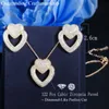 Earrings & Necklace Pera Romantic Double Love Heart Shape Fuchsia Cubic Zirconia Black Gold Jewelry Sets For Friend Gift J440