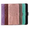 Leather Wallet Cases For Iphone 13 12 Mini 11 Pro XS MAX XR X 6 7 8 Plus Imprint Mandala Dreamcatcher ID Slot Holder Flip Cover