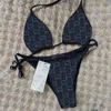 Rhinestone Женские Купальники Bikinis Наборы Роскошные Письмо Печатные Женские Купальники Женские Сексуальные Холтер Push Up Купальники