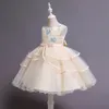Barnens prinsessa klänning blomma tjejer bröllop kväll kläder flicka fluffig klänningar kid clohtes spets kjol boll klänning