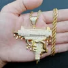 Iced Brass Cz Big Pendants Mäns Hip Hop Smycken Necklace Party Gift CN140 x0707