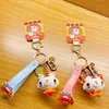 Cartoon Cute Lucky Joy Tiger Keychain Female Fashion New Year White Tiger Animal Couple Accessories Bag Pendant Keyring Gifts G1019