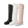 New Winter Side Zipper Long Tube Waterproof Cotton Shoes Women's Warm Over Knee Boots Thickened Snow Proof and Anti-skid G1106