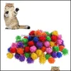 Gato Brinquedos Suprimentos Pet Home Jardim 100 pçs / lote colorf mini brilho brilhante brilho esfera pequena pomba para brinquedos1 entrega de gota 2021 76yhz