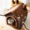 Cama para gatos, casa para dormir, cueva cálida, caseta para perros, cojín extraíble, suave interior, tienda cerrada, cabañas, sofá para mascotas, gatos, gatitos, cachorros 211006