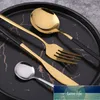 4pcs Black Gold Cutlery Set Stainless Steel Dinnerware Silverware Flatware Steak Knife Fork Spoon for Restaurant Kitchen Cutlery