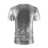 Щепка с покрытием металлический ночной клуб футболка мужчины сексуальные змеиные шаблон мужские футболки вечеринка выпускной сцена одежда мужская футболка по футболу Homme 210522