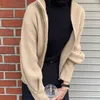 Chic Casual Spring Woman's Fashionable High Collar Zipper Loose Warm Långärmad Stickad Sweater Coat ZT1485 210510