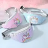 Bolsas de PVC impermeável unicórnio lantejoulas garotas pack fanny crianças sereia saco de esporte desenhos animados para mulheres peito de cintura sacos 0132