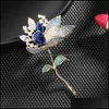 Pins, Brooches Jewelry Luxury Brooch Korean High-Grade Color Zircon Personalized Temperament Coat Suit Fashion Pin Aessories Lotus Female Dr