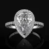 Luxury 100% 925 Sterling Silver Created Diamond Gemstone Engagement Ring Set Wedding Band Fine Jewelry Whole