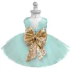 Flickor Julkostym för barn 1 2 3 4 5 år Birthday Party Lace Big Bow Princess Dress Toddler Baby Chopening Gown Q0716