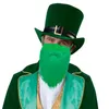 Masque de visage de la barbe ST Patrick pour hommes Masques de costumes de brun vert sur les accessoires de fête de fête irlandaise RRA11209