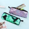 Mermaid Lantejoulas makeup lápis caso para meninas meninos saco penal cartucho cartucho de caneta caixa de papelaria IFPER embreagem bolsa cosmética armazenamento bolsa de moeda wll564