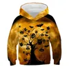 Mode halloween kostym 3d barn hoodies barn kläder tjejer tecknad pumpa print hoodie pojkar höst pullover outfits 211110