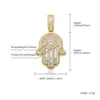 TOPGRILLZ 2020 Nouveau collier pendentif à la main avec chaîne de tennis de 4 mm de haute qualité Micro Pave Glacé Zircone Cubique Hip Hop Bijoux X0707