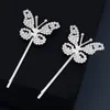 Haarspangen Haarspangen 2PCS Schmetterling Strass Blume Pony Haarnadel Vintage Seitenclip Hochzeit Entenschnabel Zubehör für Mädchen Ornament