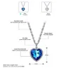 Blue Ocean Heart Necklace, Titanic of Love, Alla hjärtans daggåva, dekorerad med Swarovski Crystal
