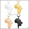 قلادة القلائد المعلقات مجوهرات الهيب هوب أفريقيا خريطة قلادة الرجال ق ذهبي سير روز أسود حروف سحر سلسلة رابط أفريقي للنساء الورك
