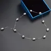 ASHIQI Real S925 argent sterling collier pendentif perle d'eau douce naturelle gris blanc 8-9mm bijoux baroques pour femmes 210721