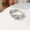 Цепочка ссылок хип -хоп Kpop Творческий заявление серебряные цвета браслеты Bangles for Women Men Уникальный дизайн Simple Charm Jewelry Fawn22